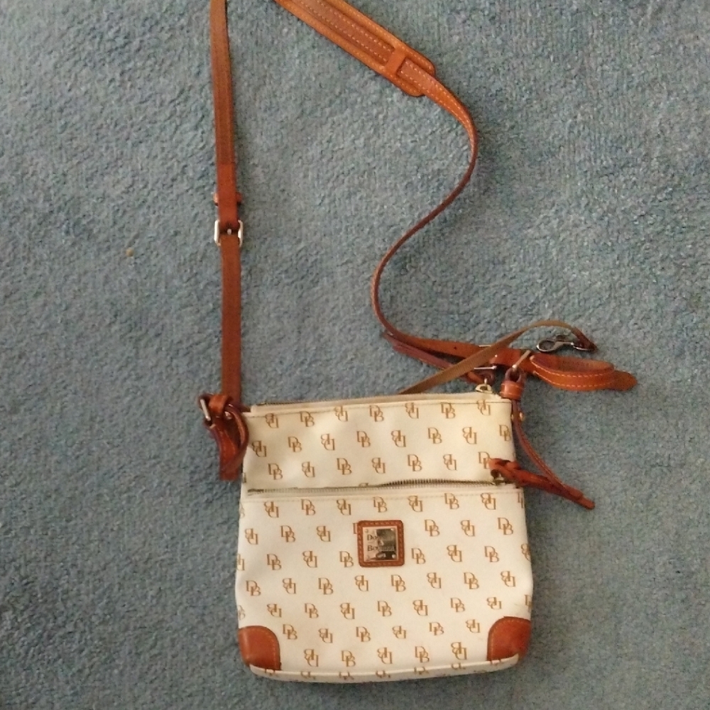 Dooney & Bourke Cream and Brown Crossbody Bag